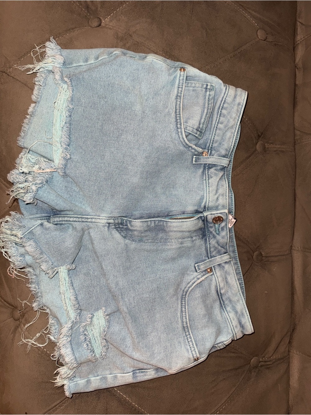 Forever 21 Light Blue Distressed Denim Cutoff Shorts
